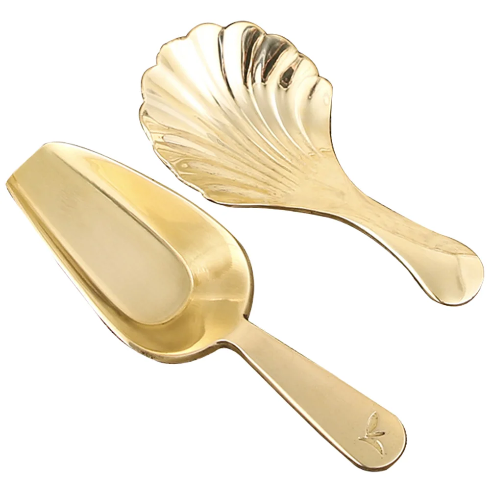 

Scoop Salt Brass Tea Mini Scoops Spoon Sugar Seasoning Spoons Teaspoons Bath Ice Coffee Bean Leaf Scooper Measuring Loose Cream