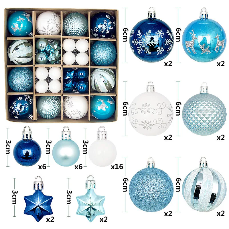 44pcs Colored Painted Shaped Paper Box 3-6cm Set Christmas Decoration Ball Pendant Christmas Ornaments Decorations for Home
44pcs Colored Painted Shaped Paper Box 3-6cm Set Christmas Decoration Ball Pendant Christmas Ornaments Decorations for Home