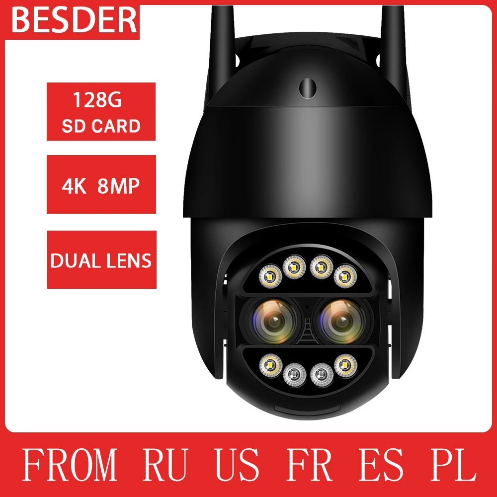 8MP 4K IP Camera WiFi Security CCTV Camera Dual-Lens Color Night Vision 4MP 2K 8X Digital Zoom IP66 Outdoor Surveillance Camera
8MP 4K IP Camera WiFi Security CCTV Camera Dual-Lens Color Night Vision 4MP 2K 8X Digital Zoom IP66 Outdoor Surveillance Camera