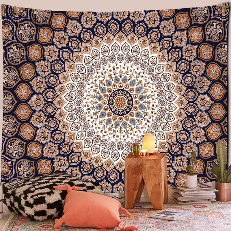 

India Mandala Tapestry Wall Hanging Boho Decor Wall Cloth Tapestries Psychedelic Hippie Night Moon Tapestry Mandala Wall Blanket