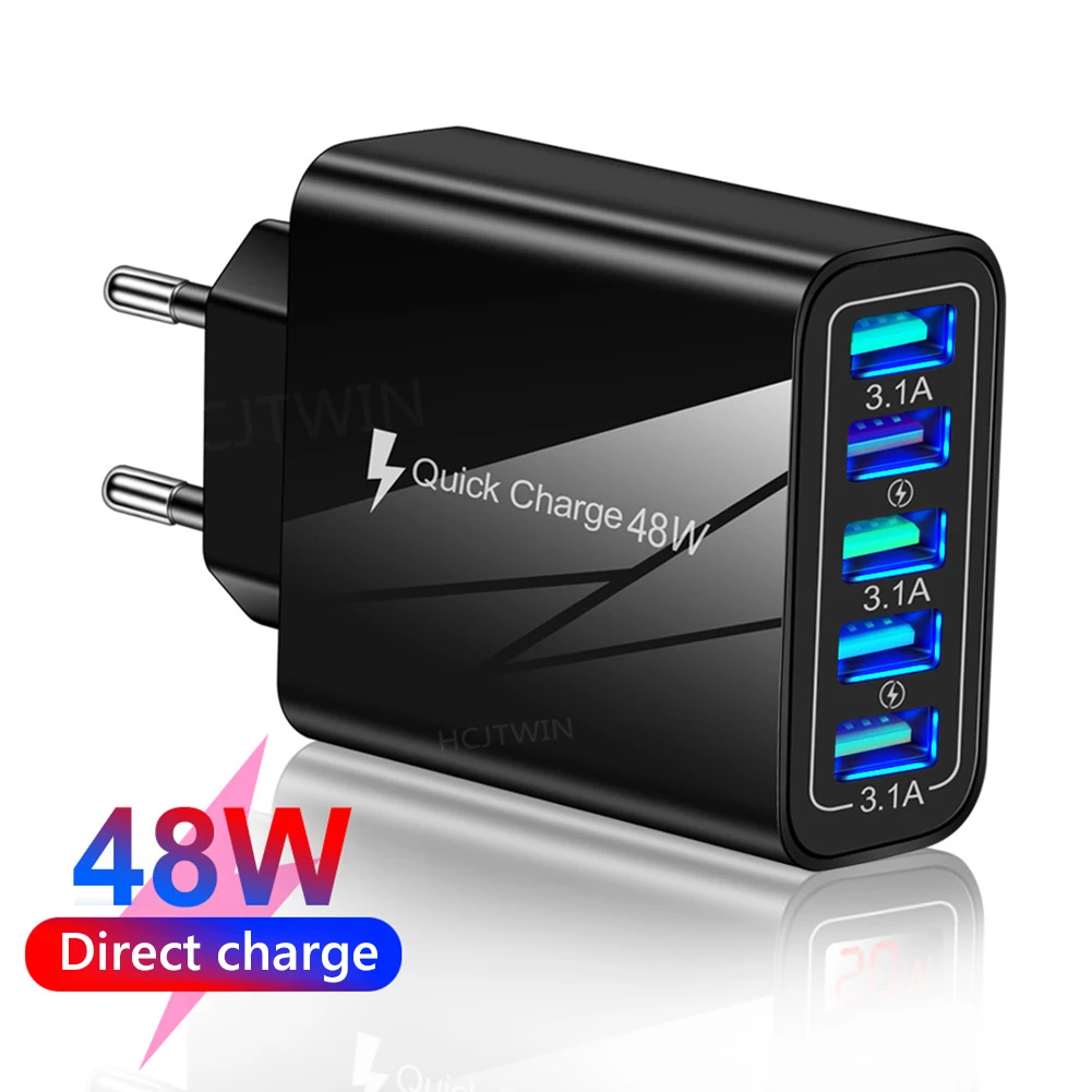 5 USB Port Smartphone 48W Charger Cellphone Phone Charging Adapter Outdoor Power Supply Head Portable Accessories
5 USB Port Smartphone 48W Charger Cellphone Phone Charging Adapter Outdoor Power Supply Head Portable Accessories