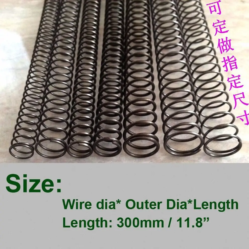 Wire Dia 1.2-2.0mm OD 8-35mm L:300mm/11.8" Helical Compression Spring - Select
Wire Dia 1.2-2.0mm OD 8-35mm L:300mm/11.8" Helical Compression Spring - Select