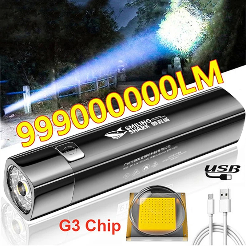 2 IN 1 990000LM Ultra Bright G3 Tactical LED Flashlight Torch & Power Bank Outdoor Portable Lighting anti glare downlight
2 IN 1 990000LM Ultra Bright G3 Tactical LED Flashlight Torch & Power Bank Outdoor Portable Lighting anti glare downlight