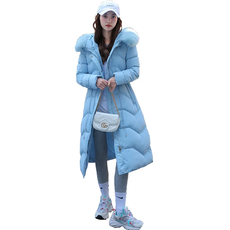 2022 Winter New Loose and Thin Big Fur Collar Mid-length Down Padded Jacket Women's Long Over-the-knee Waist Padded Jacket
2022 Winter New Loose and Thin Big Fur Collar Mid-length Down Padded Jacket Women's Long Over-the-knee Waist Padded Jacket