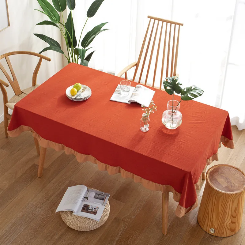 Cotton Tablecloth Modern Minimalist Ruffled Tablecloth Wedding Decor Contrast Red Tablecloth for Table Rectangular Tablecloths
Cotton Tablecloth Modern Minimalist Ruffled Tablecloth Wedding Decor Contrast Red Tablecloth for Table Rectangular Tablecloths
