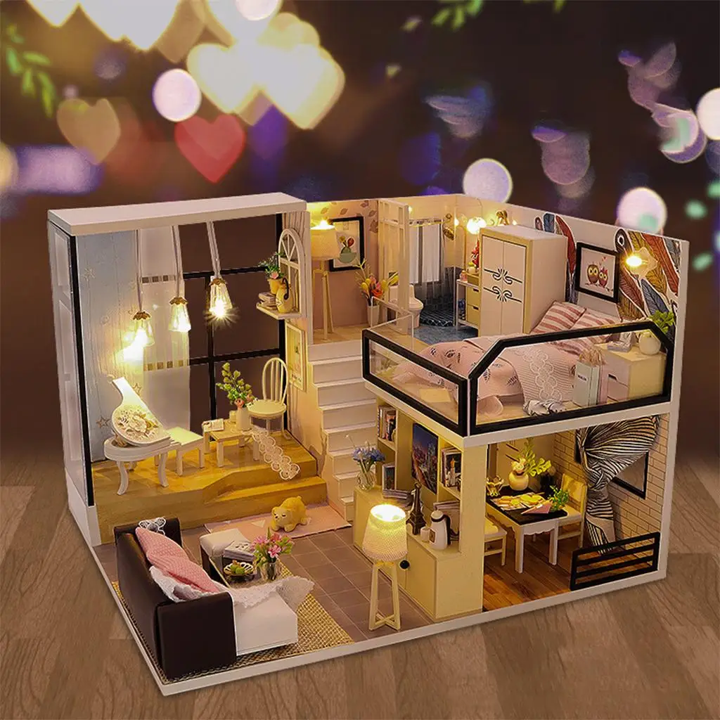 DIY Dollhouse Plus LED Light Wood Cottage Creative Bedroom for Adult Children
DIY Dollhouse Plus LED Light Wood Cottage Creative Bedroom for Adult Children