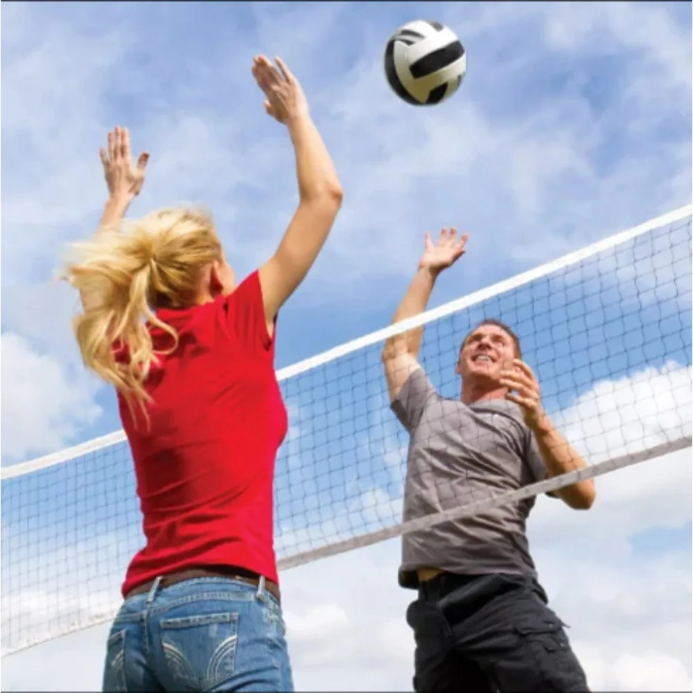 Volleyball Set with Ratchet Tension Net Rust-Free Aluminum Poles Carry Bag 
Volleyball Set with Ratchet Tension Net Rust-Free Aluminum Poles Carry Bag