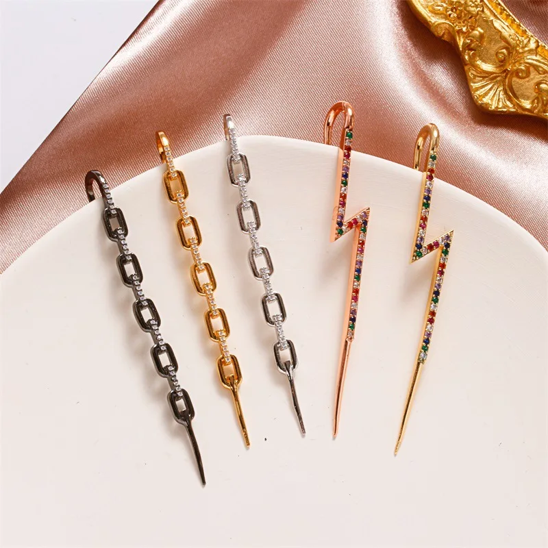 European and American Personality Fashion Word Slash Lightning Chain Diamond Pierced Earrings Female Non-pierced Ear Clip
European and American Personality Fashion Word Slash Lightning Chain Diamond Pierced Earrings Female Non-pierced Ear Clip