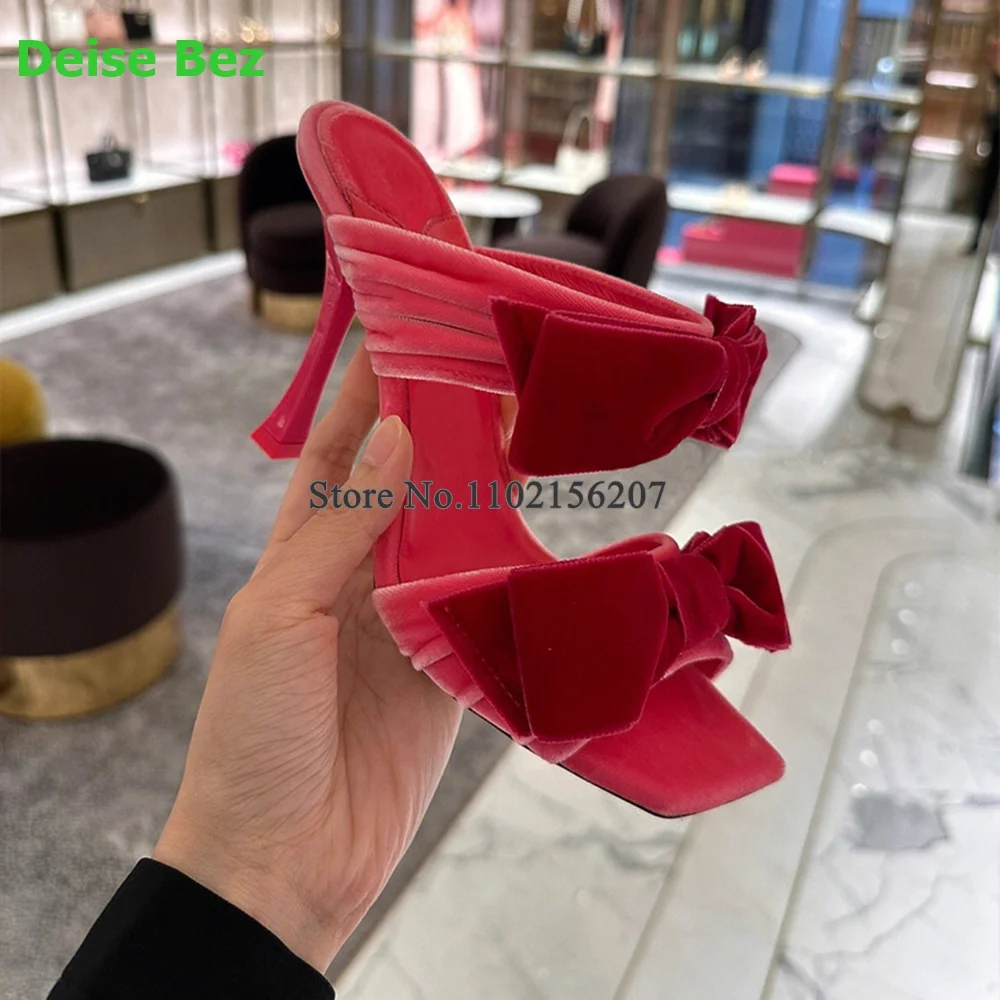 Satin Fabric Butterfly-knot Square Toe Slippers For Female Women 2023 New Thin High Heel Party Elegant Sexy Fashion Dress Shoes
Satin Fabric Butterfly-knot Square Toe Slippers For Female Women 2023 New Thin High Heel Party Elegant Sexy Fashion Dress Shoes