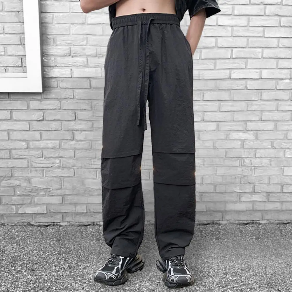 Men Cargo Pants Mid-rise Elastic Waistband Long Pants Drawstring Pockets Straight Wide Leg Casual Pants Quick Drying Male Pants
Men Cargo Pants Mid-rise Elastic Waistband Long Pants Drawstring Pockets Straight Wide Leg Casual Pants Quick Drying Male Pants