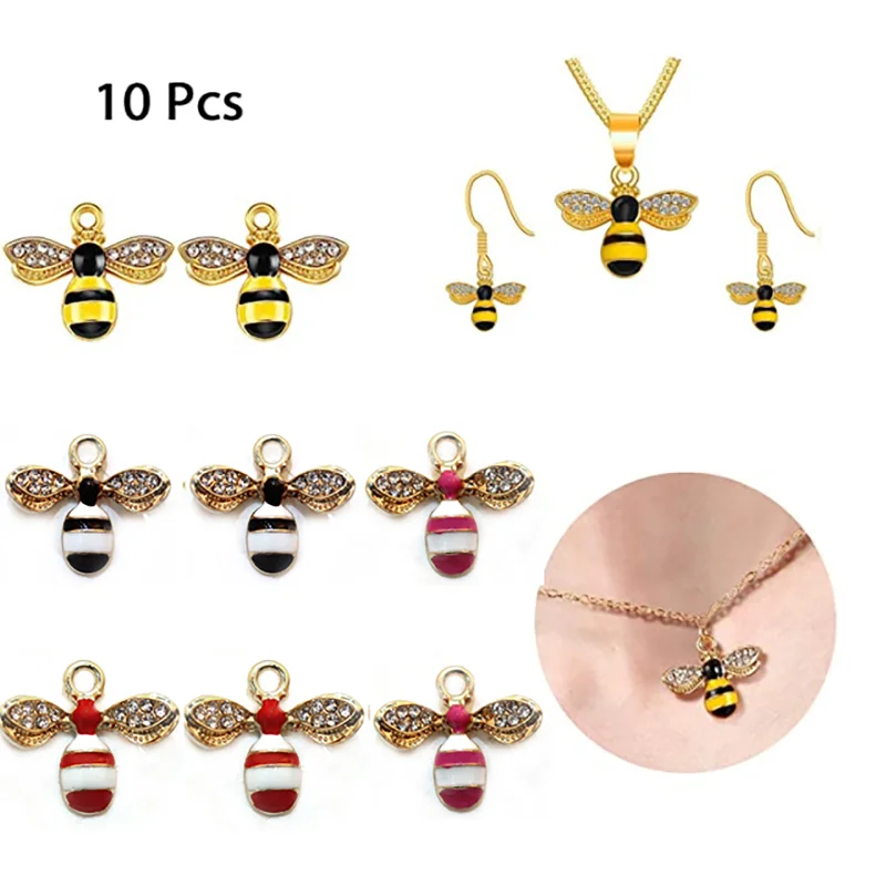 1/10 Pcs Bee Charm Pendants Alloy Enamel Bee Charms For Jewelry Making Crafting Cute Earring Pendant Necklace Bracelet Charms
1/10 Pcs Bee Charm Pendants Alloy Enamel Bee Charms For Jewelry Making Crafting Cute Earring Pendant Necklace Bracelet Charms