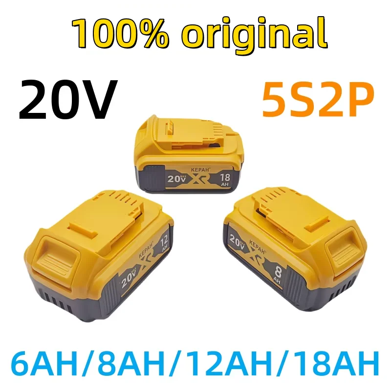 100% Original New 12Ah/18Ah 20V for Dewalt Power Tool Battery lpega DCB206 DCB205 DCB200