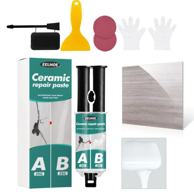 

Tile Repair Paste Kit Magic Acrylic Repair Glue Tile Filler Heavy Duty Universal Acrylic Crack Mending Agent Set Bathtub Repair