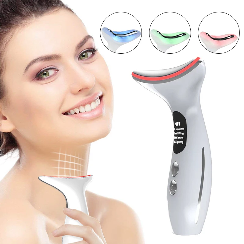 Led Neck Face Beauty Device Face Massager 3 Colors LED Photon Therapy Skin Massager For Face Beauty Health Face Lift Devices
Led Neck Face Beauty Device Face Massager 3 Colors LED Photon Therapy Skin Massager For Face Beauty Health Face Lift Devices