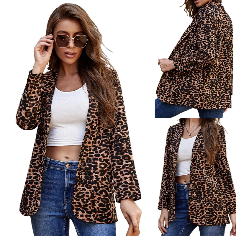 Casual Slim Long Sleeve Button Cardigan Suit Coat Women Elegant Leopard Print Notched Blazers Autumn Winter New Turn-down Collar
Casual Slim Long Sleeve Button Cardigan Suit Coat Women Elegant Leopard Print Notched Blazers Autumn Winter New Turn-down Collar