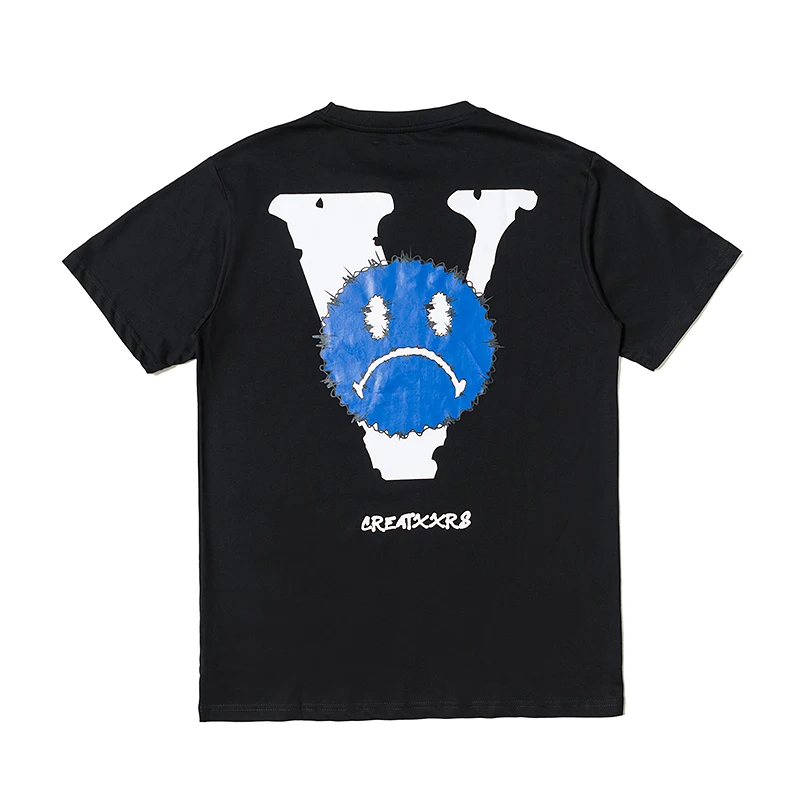 

VLONE Men T Shirt 100% Cotton Original Brand Streetwear Women's T-shirt Summer Short Sleeve Tshirt Vlone Thank God I M Lonely