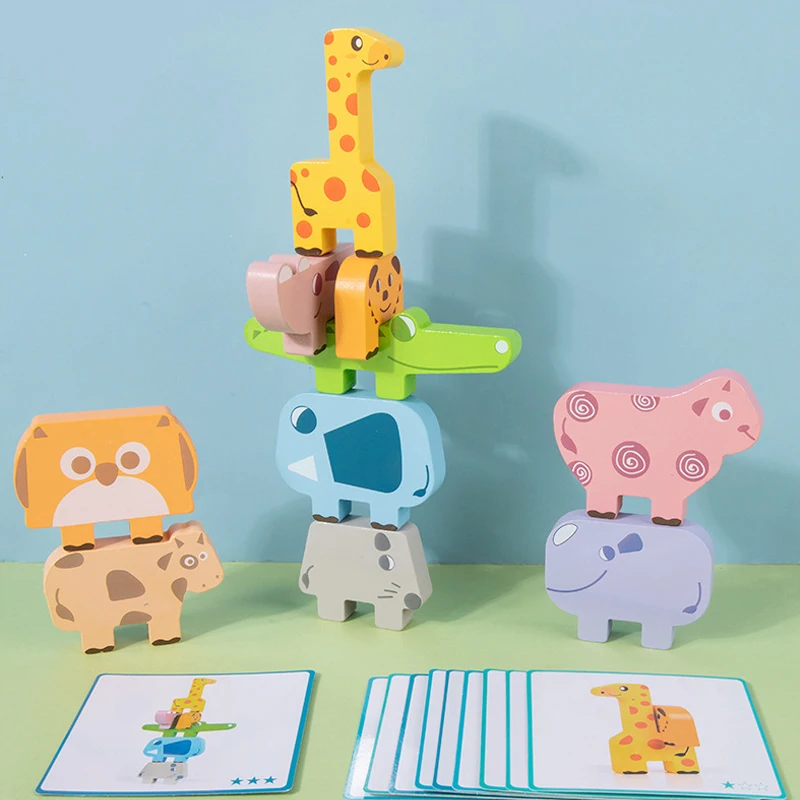 Montessori Stacked High Building Balance Boat Game Blocks 3D Colorful Cartoon Animals Wood Early Education Toys for Kids
Montessori Stacked High Building Balance Boat Game Blocks 3D Colorful Cartoon Animals Wood Early Education Toys for Kids
