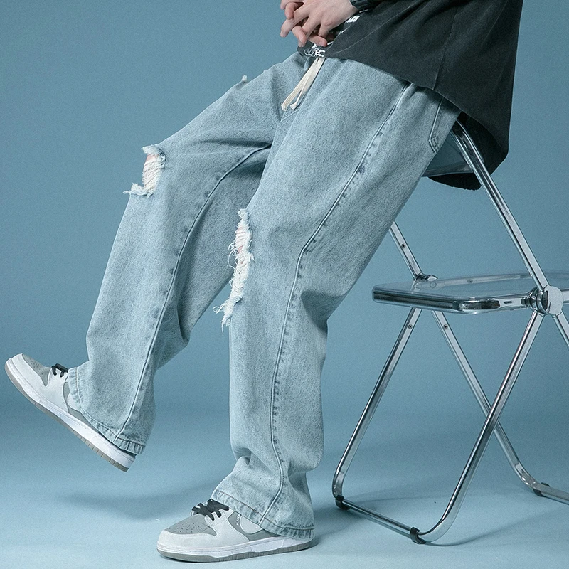 Jeans Men Oversized Denim Baggy Drawstring Hole Teens Streetwear All-match Popular Boyfriend Straight Korean Trendy Trousers
Jeans Men Oversized Denim Baggy Drawstring Hole Teens Streetwear All-match Popular Boyfriend Straight Korean Trendy Trousers