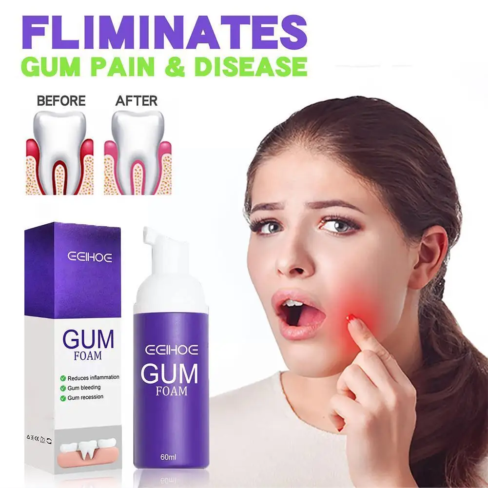 

60ml Purple Teeth Whitening Mousse Remove Smoke Stains Gums Healthy Long-lasting Toothpaste Fresh Foam Plaque Breath Promot S3B6