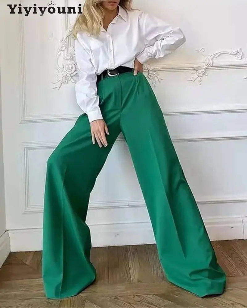 Yiyiyouni Spring Wide Leg Classic Suit Pants Women Vintage Casual High Waist Loose Pant Female Elegant Black Trousers Office Y2k
Yiyiyouni Spring Wide Leg Classic Suit Pants Women Vintage Casual High Waist Loose Pant Female Elegant Black Trousers Office Y2k