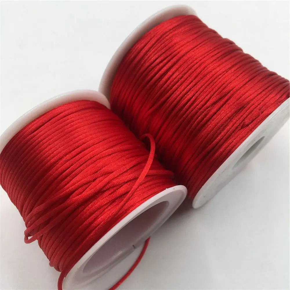 

1 мм красный макраме шнур прочная плетеная шелковая атласная нейлоновая веревка фурнитура для изготовления своими руками нитка для бисероплетения проволока