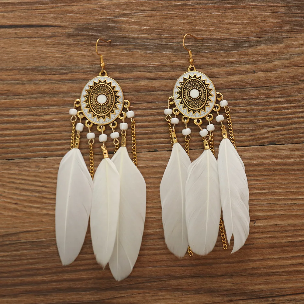 Retro Vintage Long Feather Dangle Earrings For Women Tassel Drop Earrings Boho Pendientes
Retro Vintage Long Feather Dangle Earrings For Women Tassel Drop Earrings Boho Pendientes
