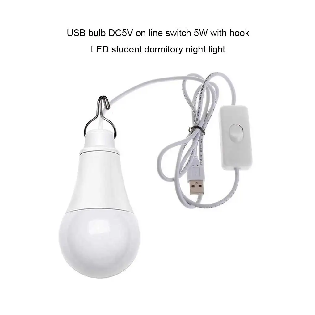 

USB-перезаряжаемая лампочка, Регулируемая яркость, портативные многофункциональные фонари DC5V, аварийная Ночная лампа для кемпинга, студентов, помещений