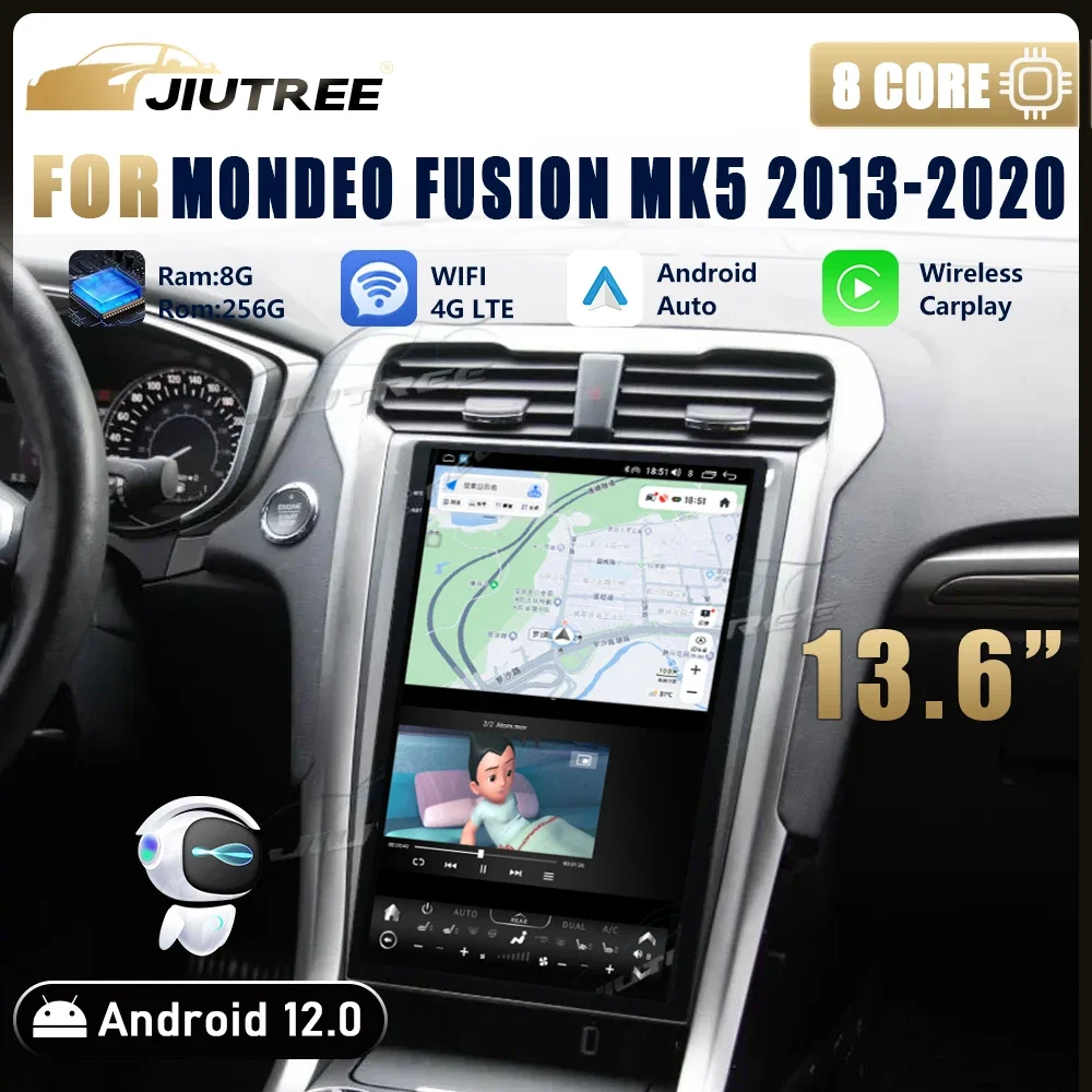 13 6-дюймовый Android 12 для Ford Mondeo Fusion MK5 2013-2020 автомобильный радиоприемник