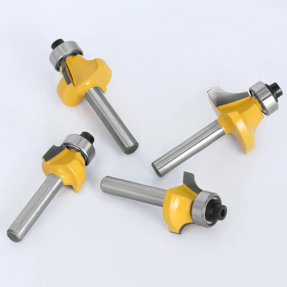 4pcs 6mm Shank Corner Round Over Router Bit With Bearing For Woodworking Tool Milling YG6 Primary Alloy Cutter Head Power Tools
4pcs 6mm Shank Corner Round Over Router Bit With Bearing For Woodworking Tool Milling YG6 Primary Alloy Cutter Head Power Tools