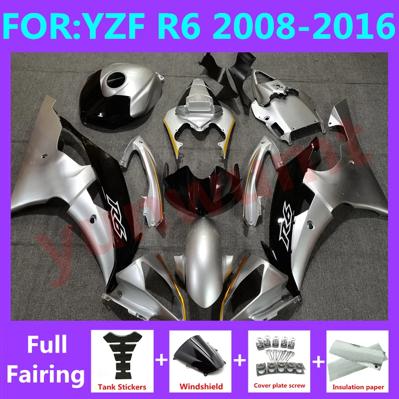 Motorcycle full Fairing Kit fit For YZF R6 2008 2009 2010 2011 2012 2013 2014 2015 2016 YFZ-R6 Bodywork Fairings black silver
Motorcycle full Fairing Kit fit For YZF R6 2008 2009 2010 2011 2012 2013 2014 2015 2016 YFZ-R6 Bodywork Fairings black silver