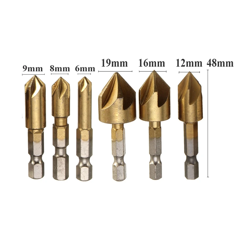 Набор сверл с зенковкой, 3/6 шт., 1/4 дюйма, шестигранный хвостовик, HSS, 5 канавок, зенковка, 90 градусов, фреза для снятия фаски по дереву, фаска 6 мм-19 мм
Набор сверл с зенковкой, 3/6 шт., 1/4 дюйма, шестигранный хвостовик, HSS, 5 канавок, зенковка, 90 градусов, фреза для снятия фаски по дереву, фаска 6 мм-19 мм