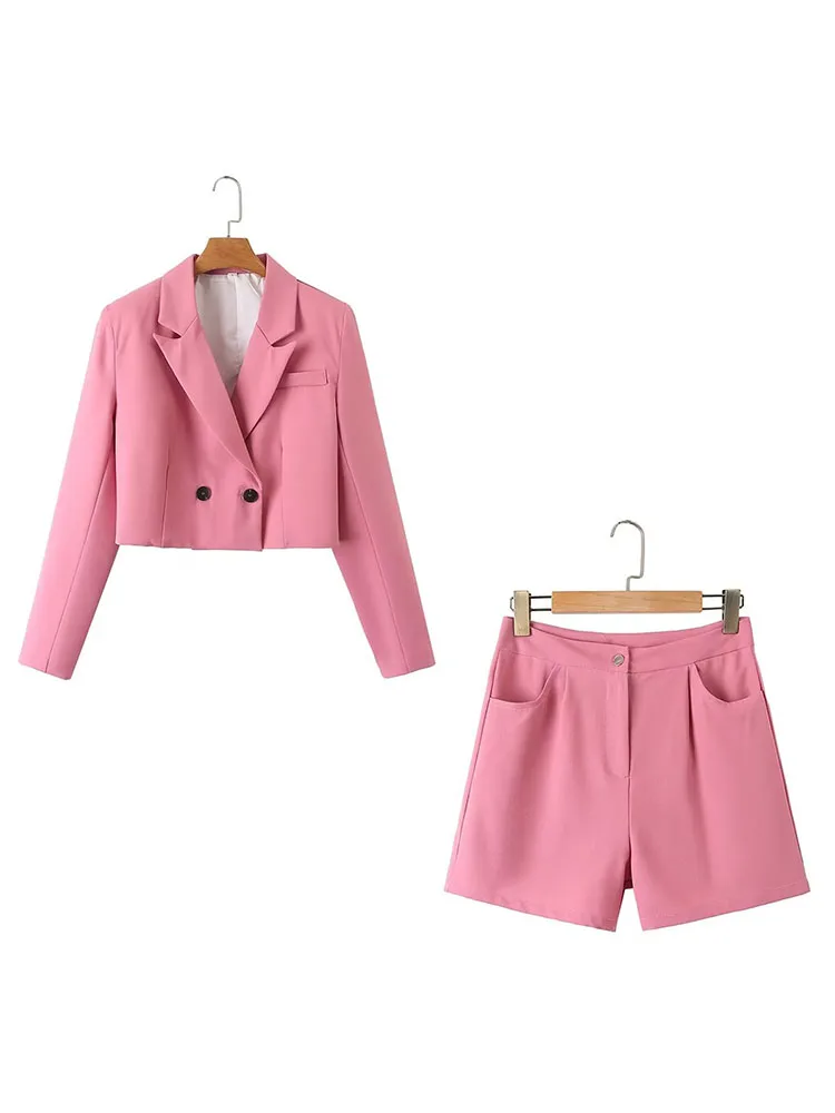 New women's spring and summer fashion temperament long-sleeved lapel short suit jacket + all-match high-waist casual shorts
New women's spring and summer fashion temperament long-sleeved lapel short suit jacket + all-match high-waist casual shorts
