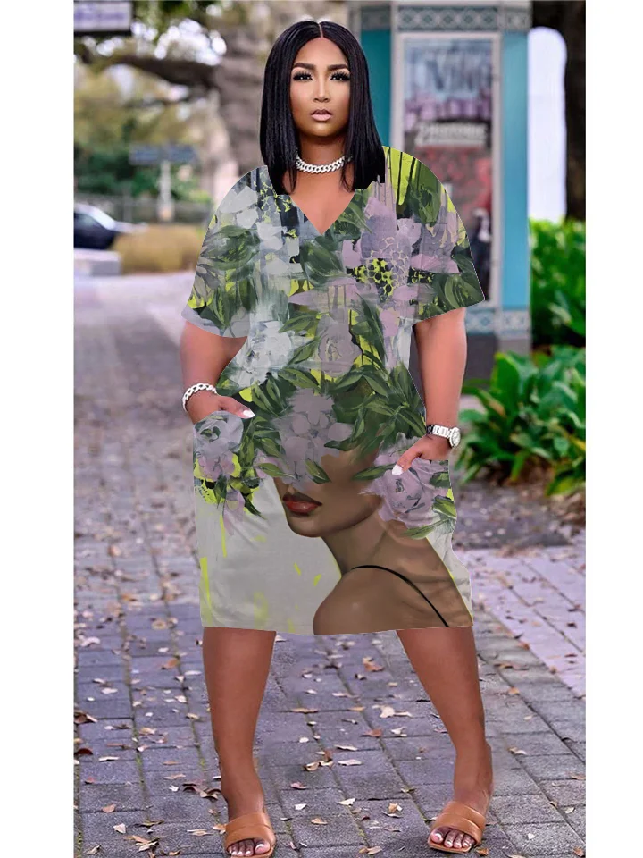 2022 Summer Fashion African women's short sleeved Bohemian beach dress sexy V-neck retro
2022 Summer Fashion African women's short sleeved Bohemian beach dress sexy V-neck retro