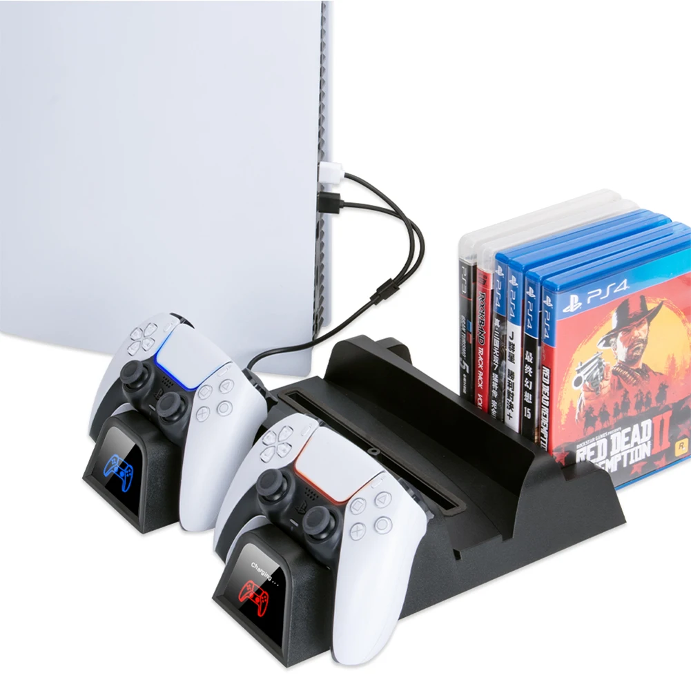 Gamepad Controller Charger for PS5 Console Vertical Cooling Stand Fast Charging Station For SONY Playstation 5 Disc/Digital
Gamepad Controller Charger for PS5 Console Vertical Cooling Stand Fast Charging Station For SONY Playstation 5 Disc/Digital
