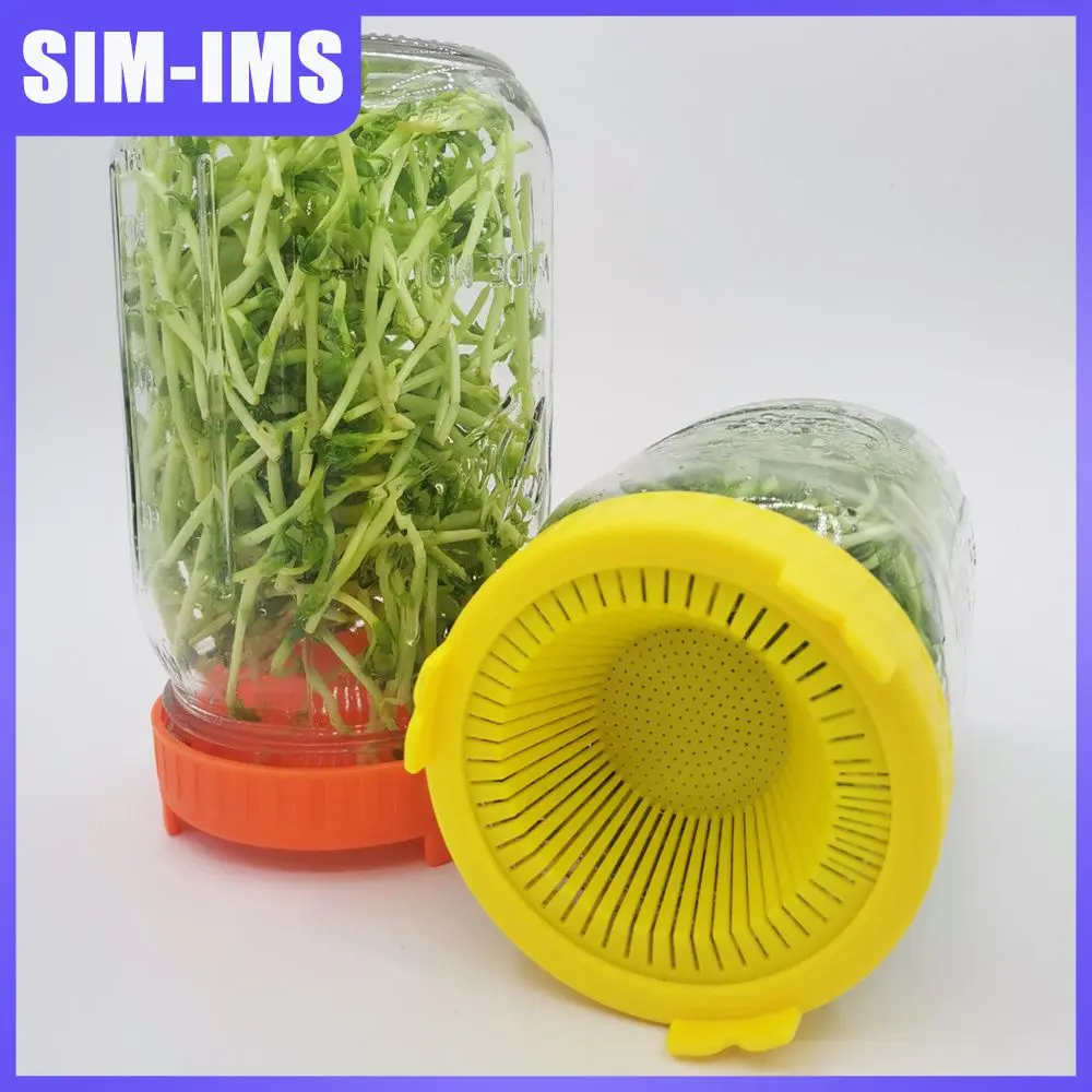 

Seed Crop Seed Growth Cover Wide Mouth Mesh Germination Cover Pp Plant Sprouting Lid Food Grade Split Cover 9.2x9.2x2.5cm