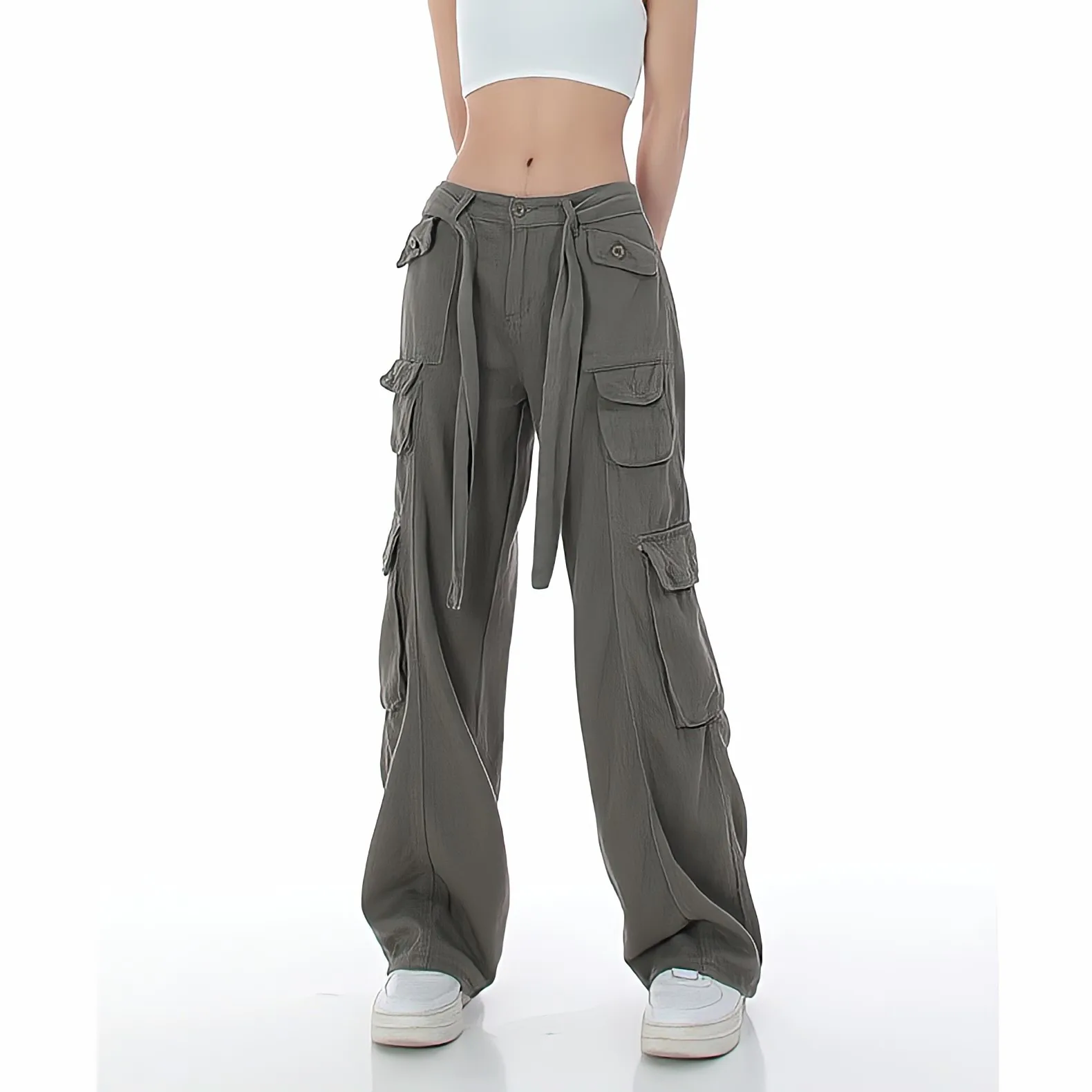 Streetwear High Waist Hippie Baggy Green Cargo Pants Woman Summer Pocket Wide Leg Black Pants Vintage Casual Mopping Trousers
Streetwear High Waist Hippie Baggy Green Cargo Pants Woman Summer Pocket Wide Leg Black Pants Vintage Casual Mopping Trousers
