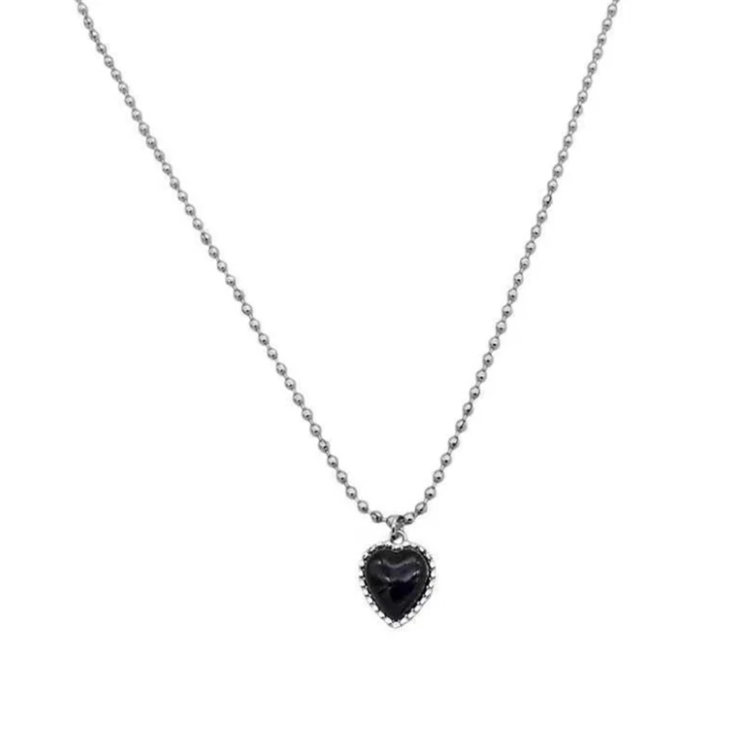 PTQASP Kpop Black Heart Necklace French Metal Love Clavicle Chain Korean Simple Female Short Pendanklace Female Short Pendant
PTQASP Kpop Black Heart Necklace French Metal Love Clavicle Chain Korean Simple Female Short Pendanklace Female Short Pendant