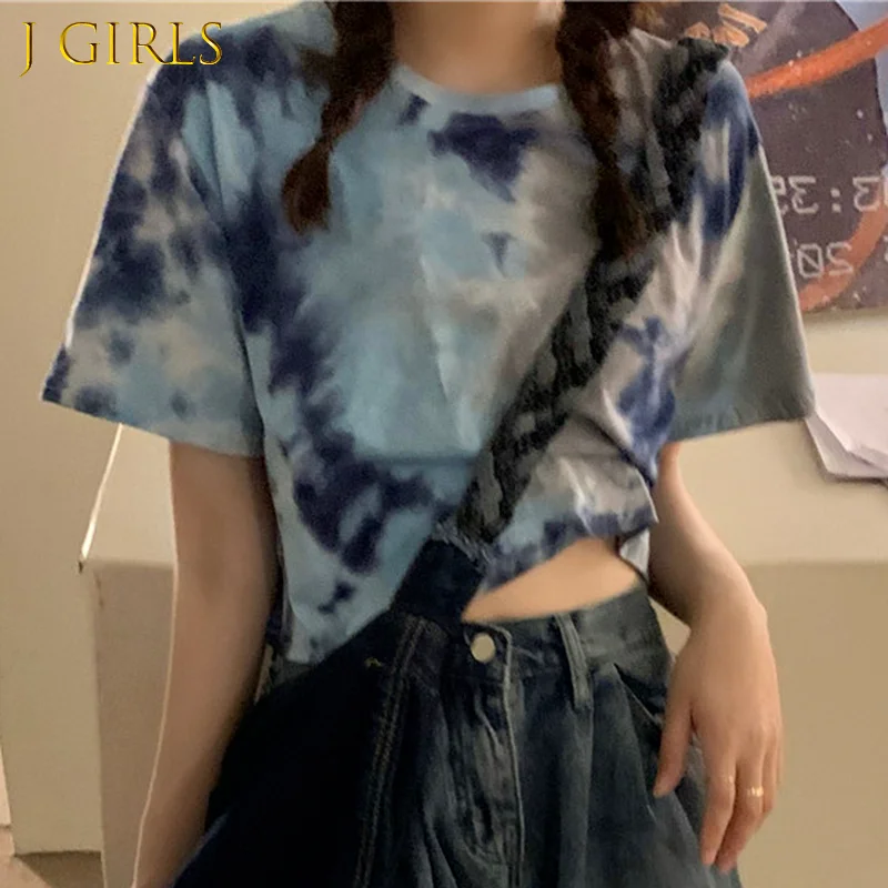T-shirts Women Short Sleeve Crop Top Leisure Female Tie Dye Fashion O-neck Clothing Students Retro All-match Street Daily Mujer
T-shirts Women Short Sleeve Crop Top Leisure Female Tie Dye Fashion O-neck Clothing Students Retro All-match Street Daily Mujer