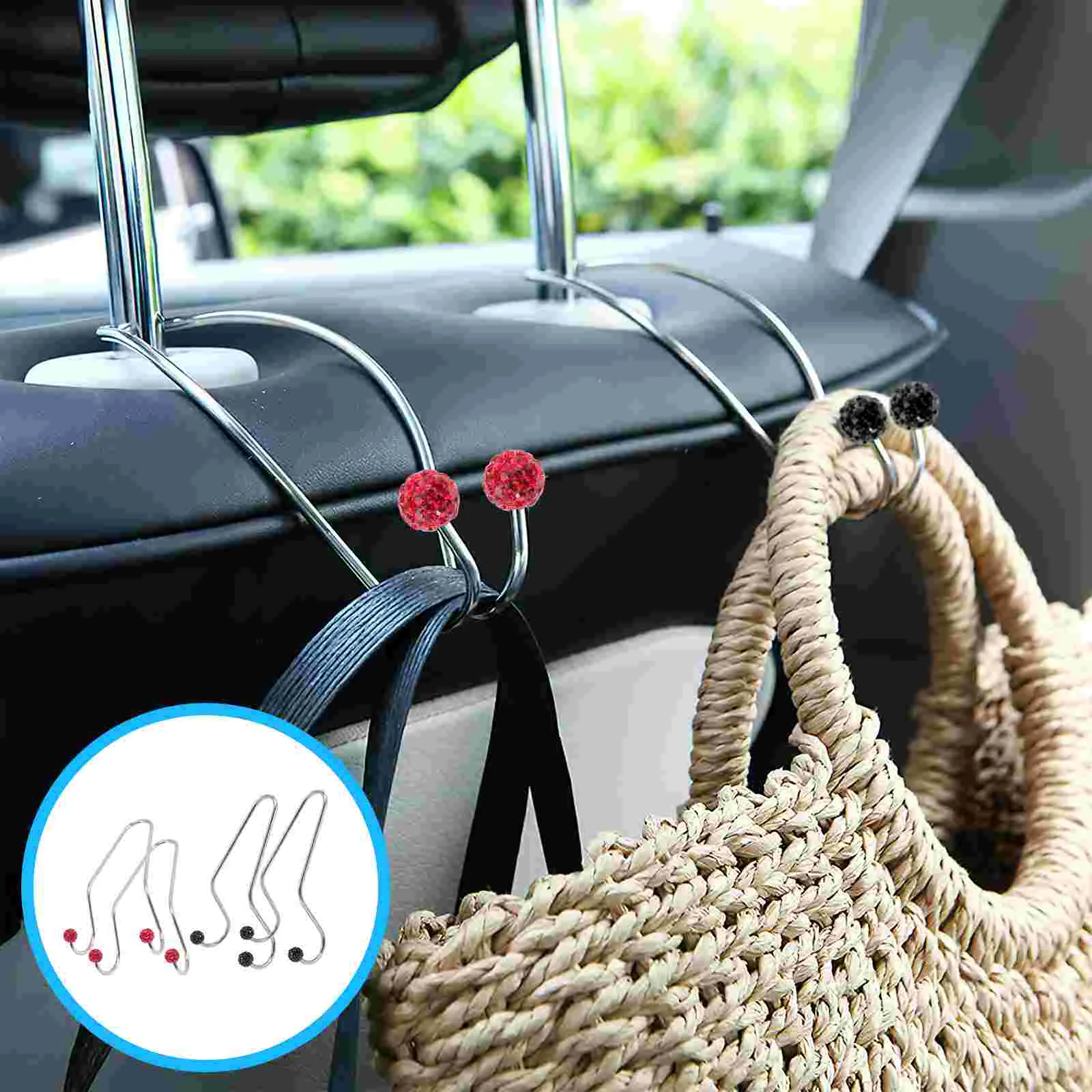 4pcs Bling Car Hooks Shiny Multi-use Back Seats Hooks Car Headrest Hangers for Grocery Bag Water Bottle
4pcs Bling Car Hooks Shiny Multi-use Back Seats Hooks Car Headrest Hangers for Grocery Bag Water Bottle