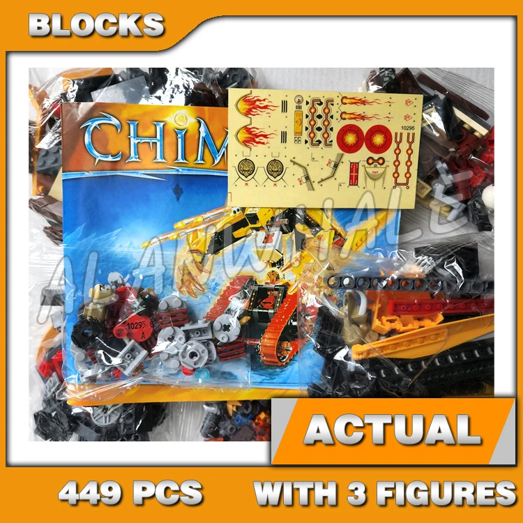 

449pcs Chima Laval's Fire Lion Race Fire-up mode CHI Flame Elements 10295 Building Block Sets Compatible With Model