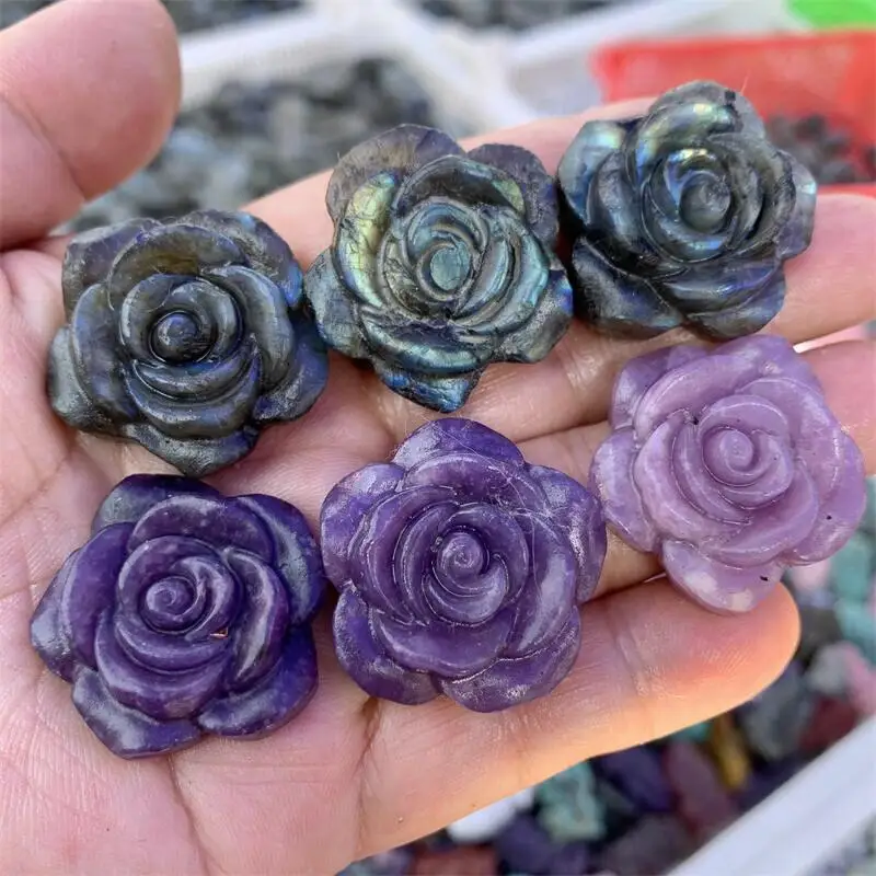 1PC Natural Labradorite Lepidolite Crystal Flower Carvings Healing Reiki Gift Home Room Decoration
1PC Natural Labradorite Lepidolite Crystal Flower Carvings Healing Reiki Gift Home Room Decoration