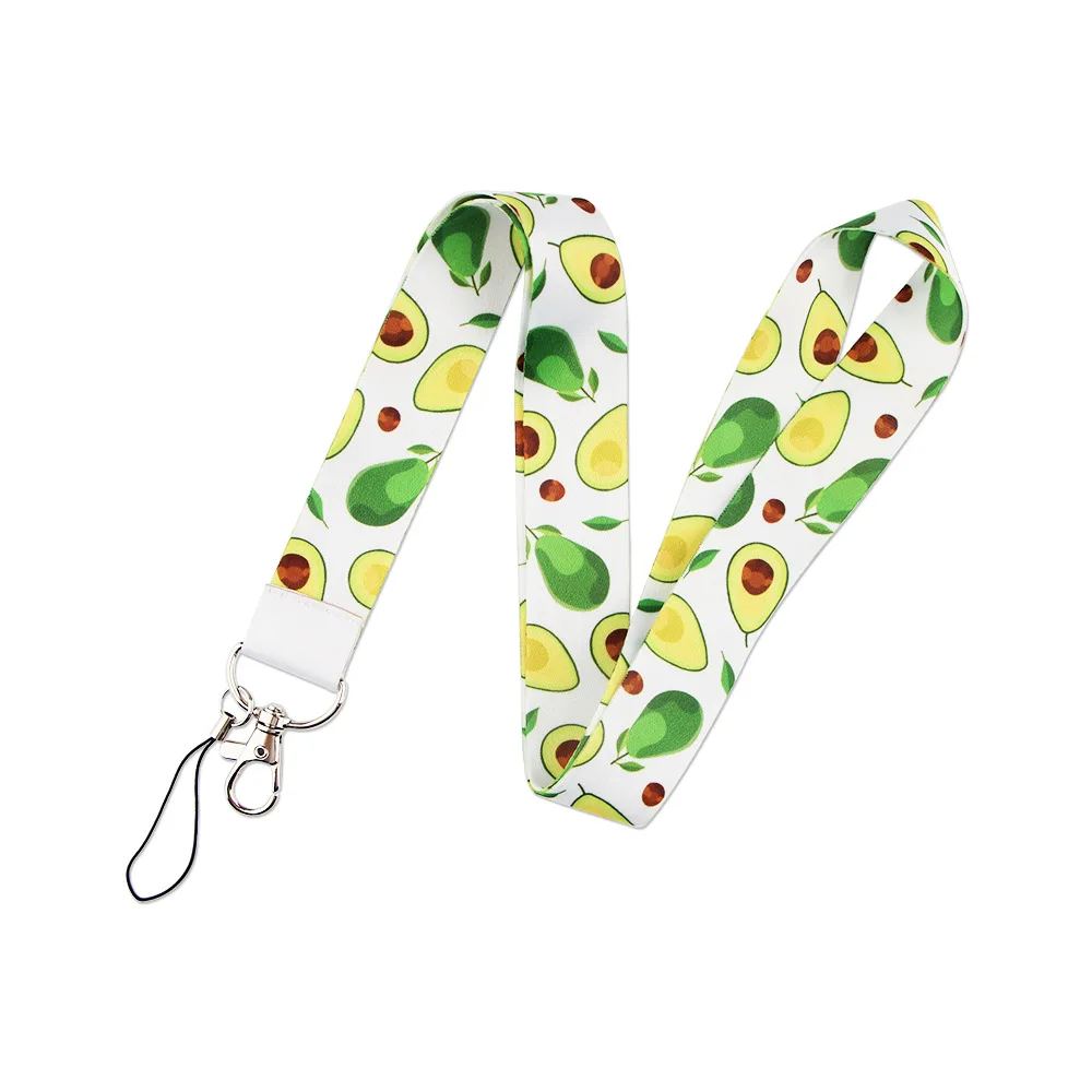 

Summer Fruit Avocado Keychain Straps Rope Mobile Phone Charm Neck Strap Lanyard for ID Card keycord DIY Lanyard Hang Rope