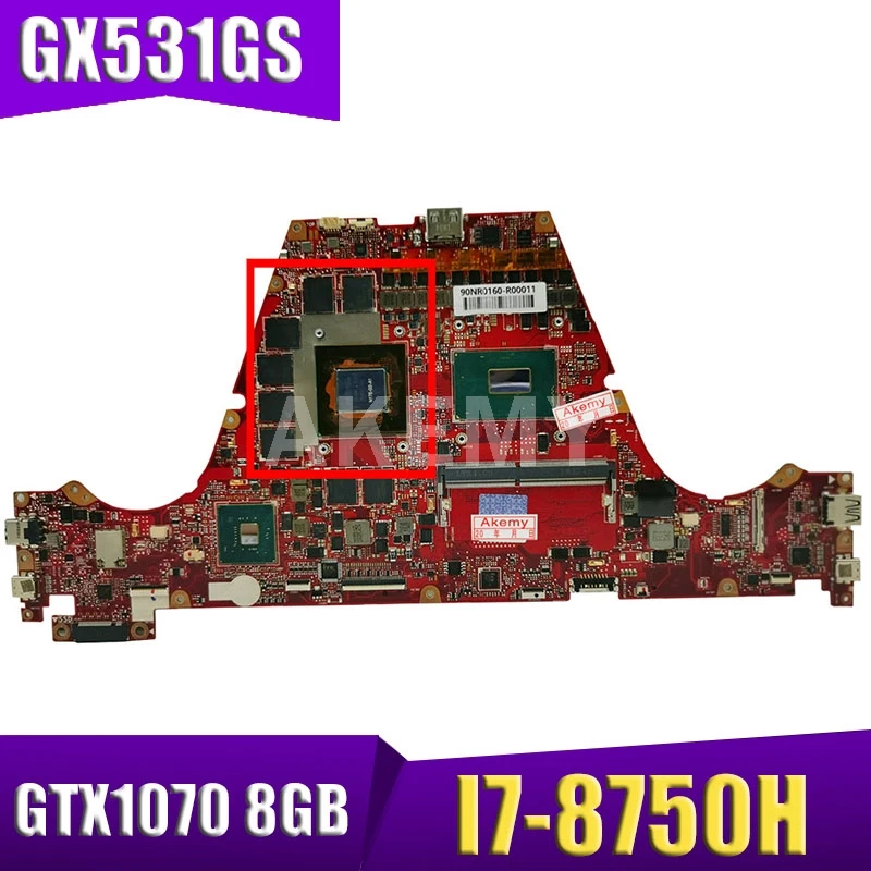 Akemy GX531GM for asus ROG Zephyrus S GX531GS 15.6 inch laptop motherboard SR3YY I7-8750H DDR4 GeForce GTX 1070 8GB
Akemy GX531GM for asus ROG Zephyrus S GX531GS 15.6 inch laptop motherboard SR3YY I7-8750H DDR4 GeForce GTX 1070 8GB