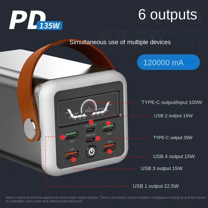 135W 60000mA Outdoor Portable Notebook Power Bank High Power Energy Storage Mobile Power Supply Large Capacity 120000Ma 120000ma
135W 60000mA Outdoor Portable Notebook Power Bank High Power Energy Storage Mobile Power Supply Large Capacity 120000Ma 120000ma