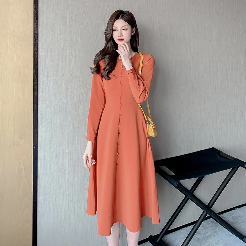 Autumn New Women Dresses Long Sleeve O-neck Type A Solid Color Chiffon High Waist Fashion Loose
Autumn New Women Dresses Long Sleeve O-neck Type A Solid Color Chiffon High Waist Fashion Loose