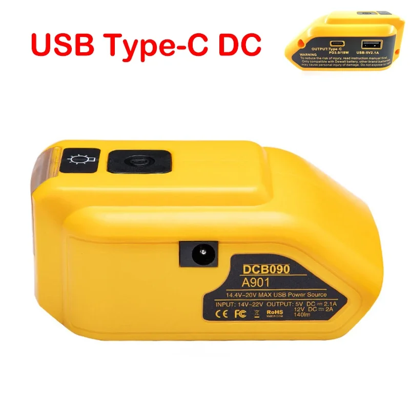 USB-адаптер IWP для аккумуляторов Dewalt 18-20 В с подсветкой
USB-адаптер IWP для аккумуляторов Dewalt 18-20 В с подсветкой