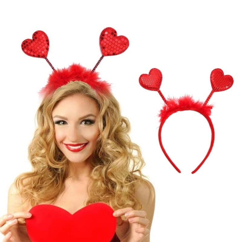 Lovely Red Heart Hair Hoop Furry Valentine's Day Heart Headband Party Headwear Rose Selling Pedlar Hair Hoop
Lovely Red Heart Hair Hoop Furry Valentine's Day Heart Headband Party Headwear Rose Selling Pedlar Hair Hoop