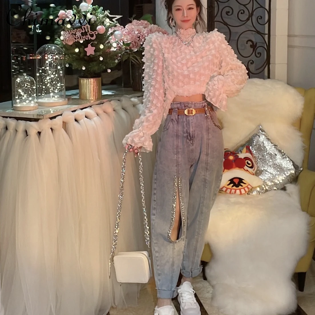 Blue High Waist Slimming Jeans Women's Clothing 2022 Summer Clothes Fashion Design Hollow Diamond Loose Cool Retro Daddy Pants
Blue High Waist Slimming Jeans Women's Clothing 2022 Summer Clothes Fashion Design Hollow Diamond Loose Cool Retro Daddy Pants