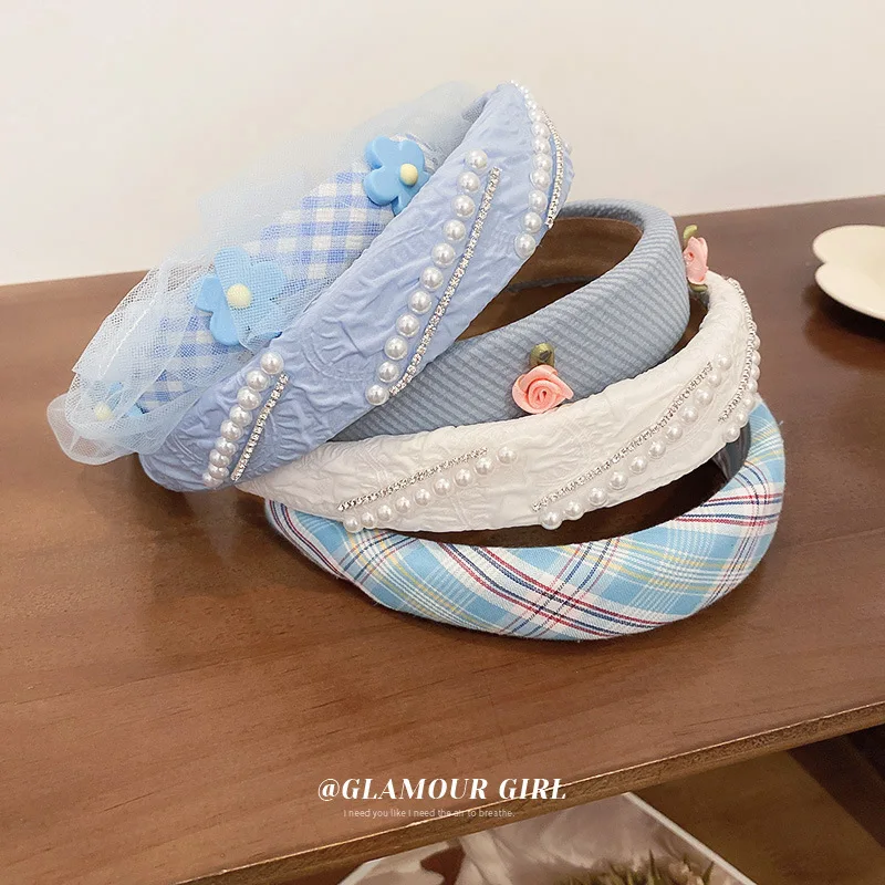 Minar Stylish Multi Designs Simulated Pearl Floral Plaid Hairbands for Women Blue White Color Cloth Pleated Wide Headband 2022
Minar Stylish Multi Designs Simulated Pearl Floral Plaid Hairbands for Women Blue White Color Cloth Pleated Wide Headband 2022