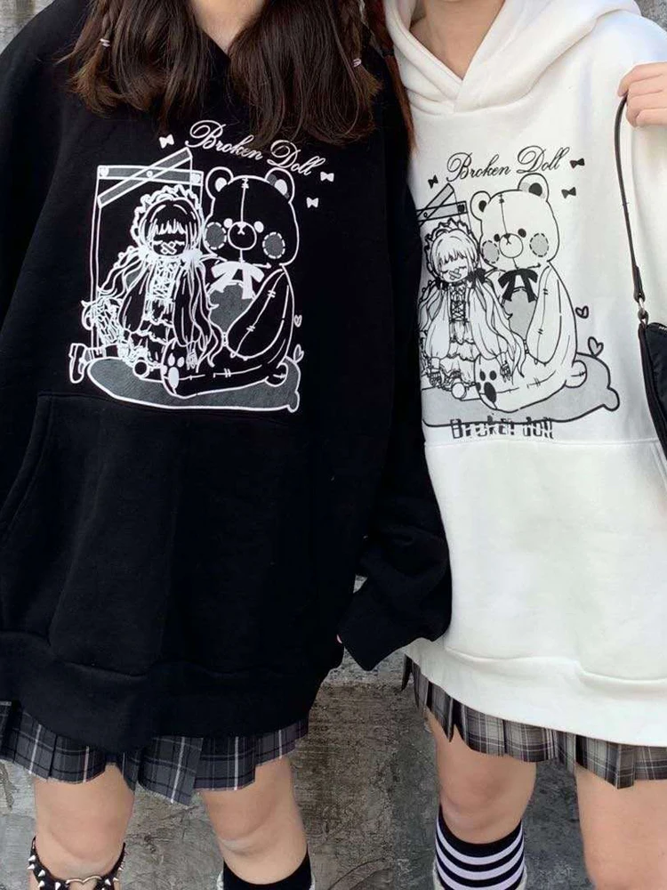 Gothic Anime Oversized Women Hoodies Harajuku Mall Goth Bear Print Black Sweatshirt Female Winter Warm Streetwear Fall 2022 Emo
Gothic Anime Oversized Women Hoodies Harajuku Mall Goth Bear Print Black Sweatshirt Female Winter Warm Streetwear Fall 2022 Emo